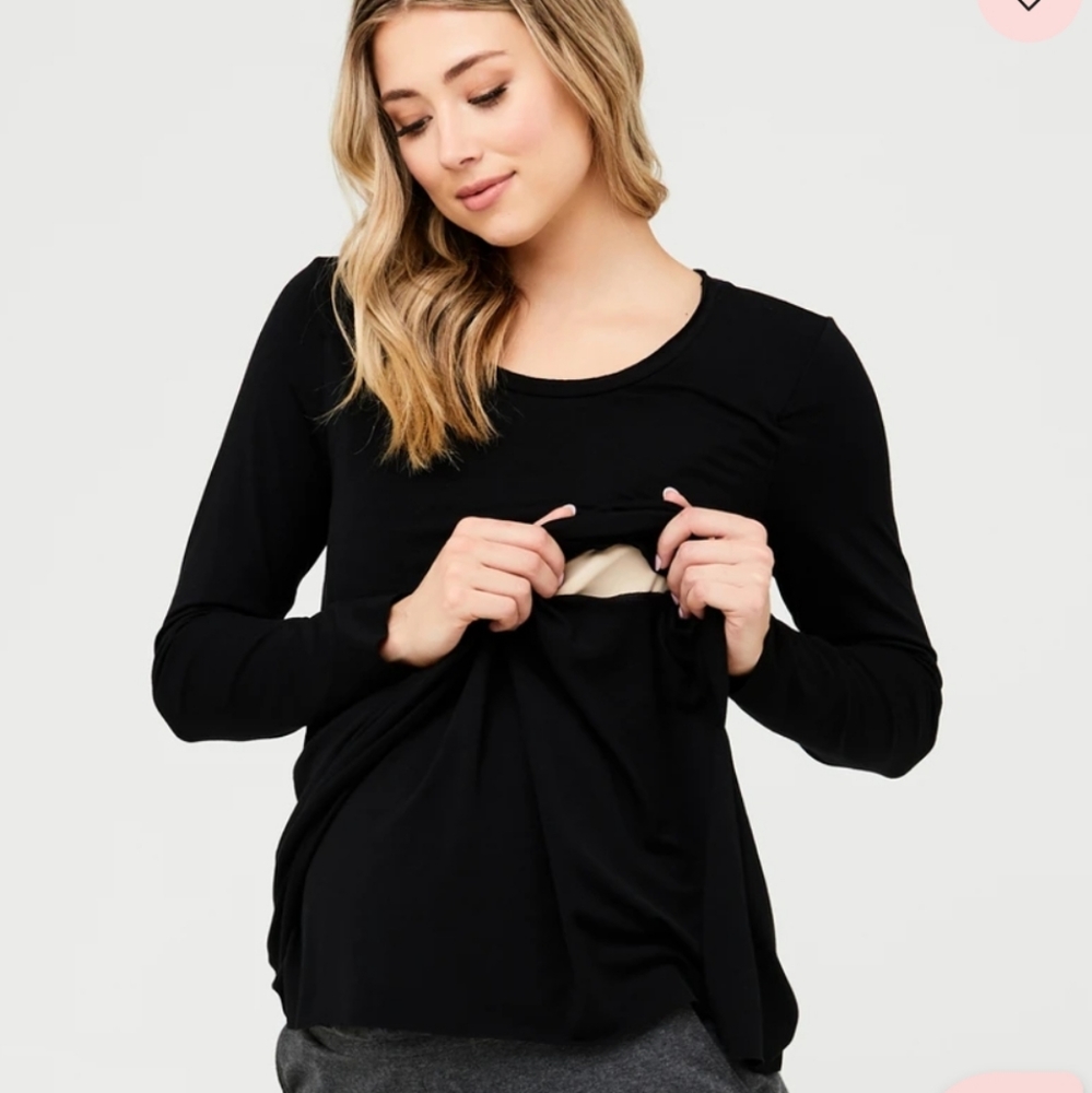 Ripe Long Sleeve Lara Nursing Tee Size M
